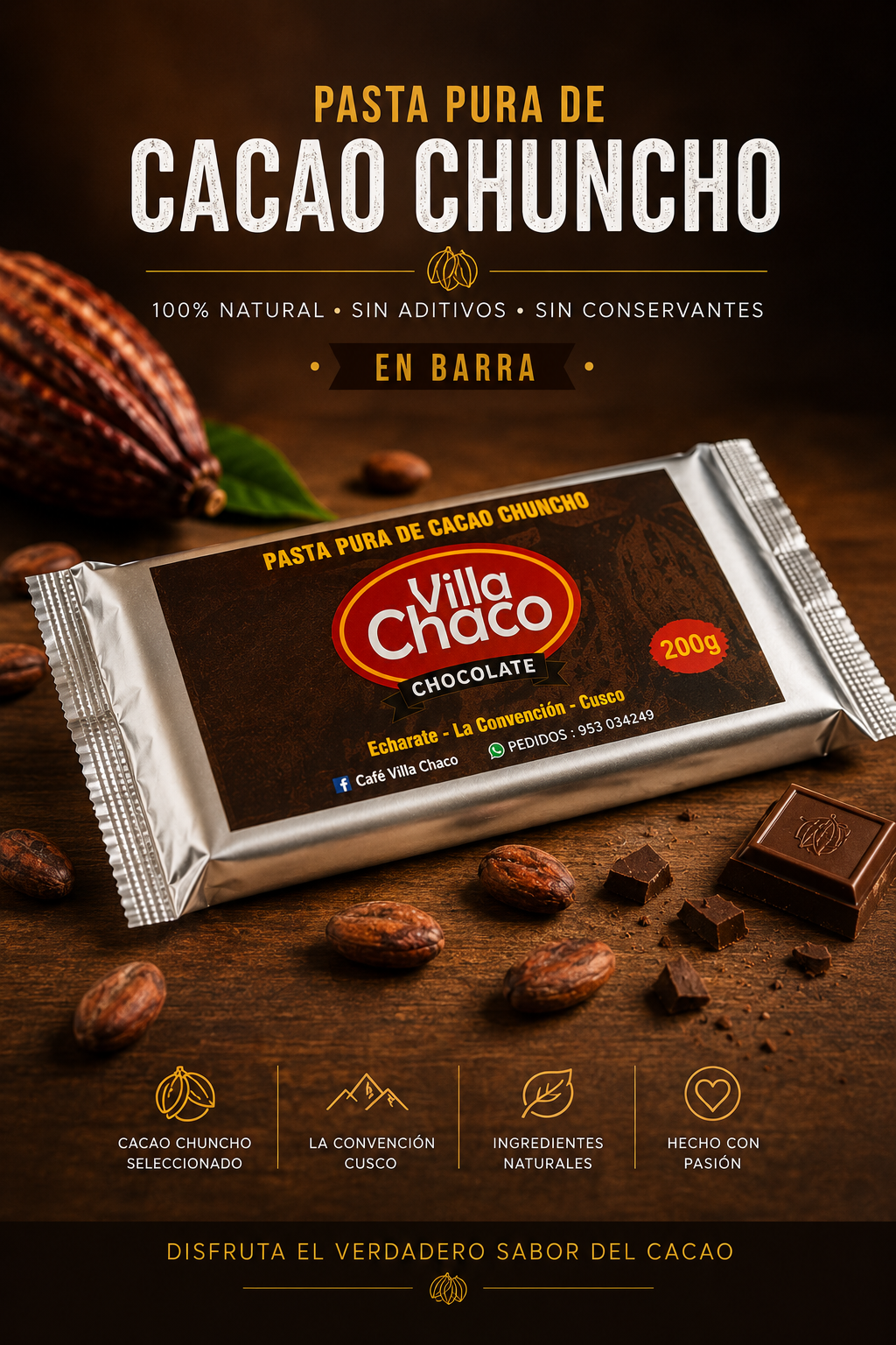 Pasta Pura de Cacao Chuncho 200g