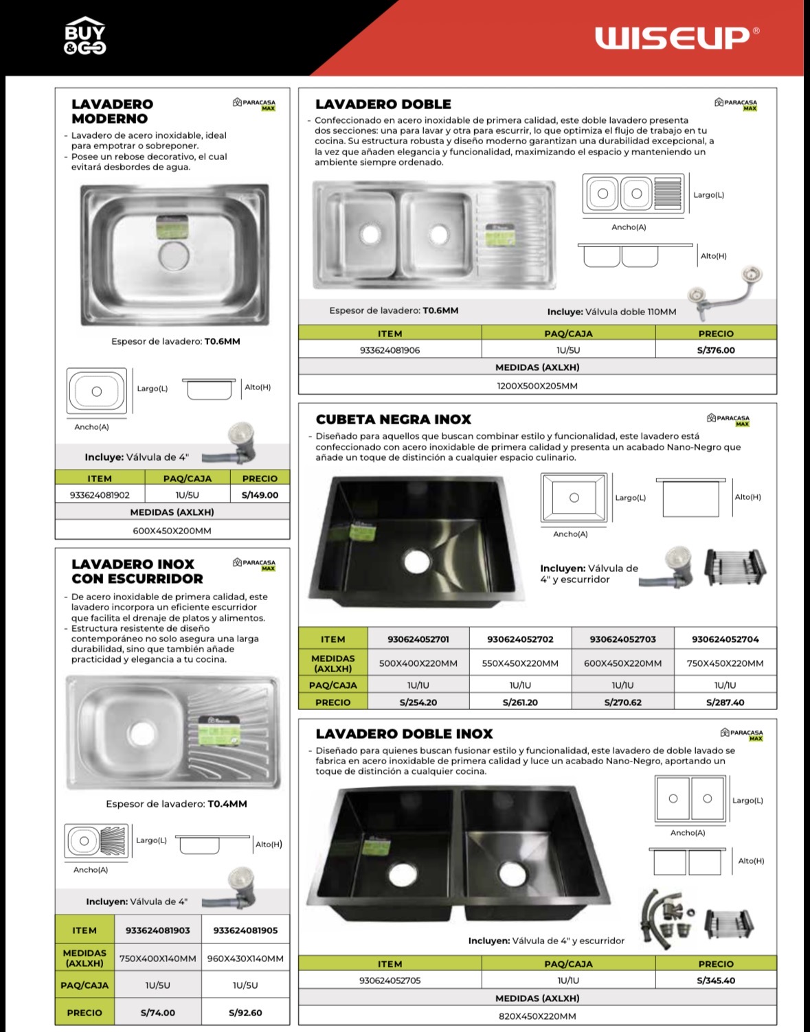 Fregadero Moderno Inoxidable con Sistema Antidesbordes