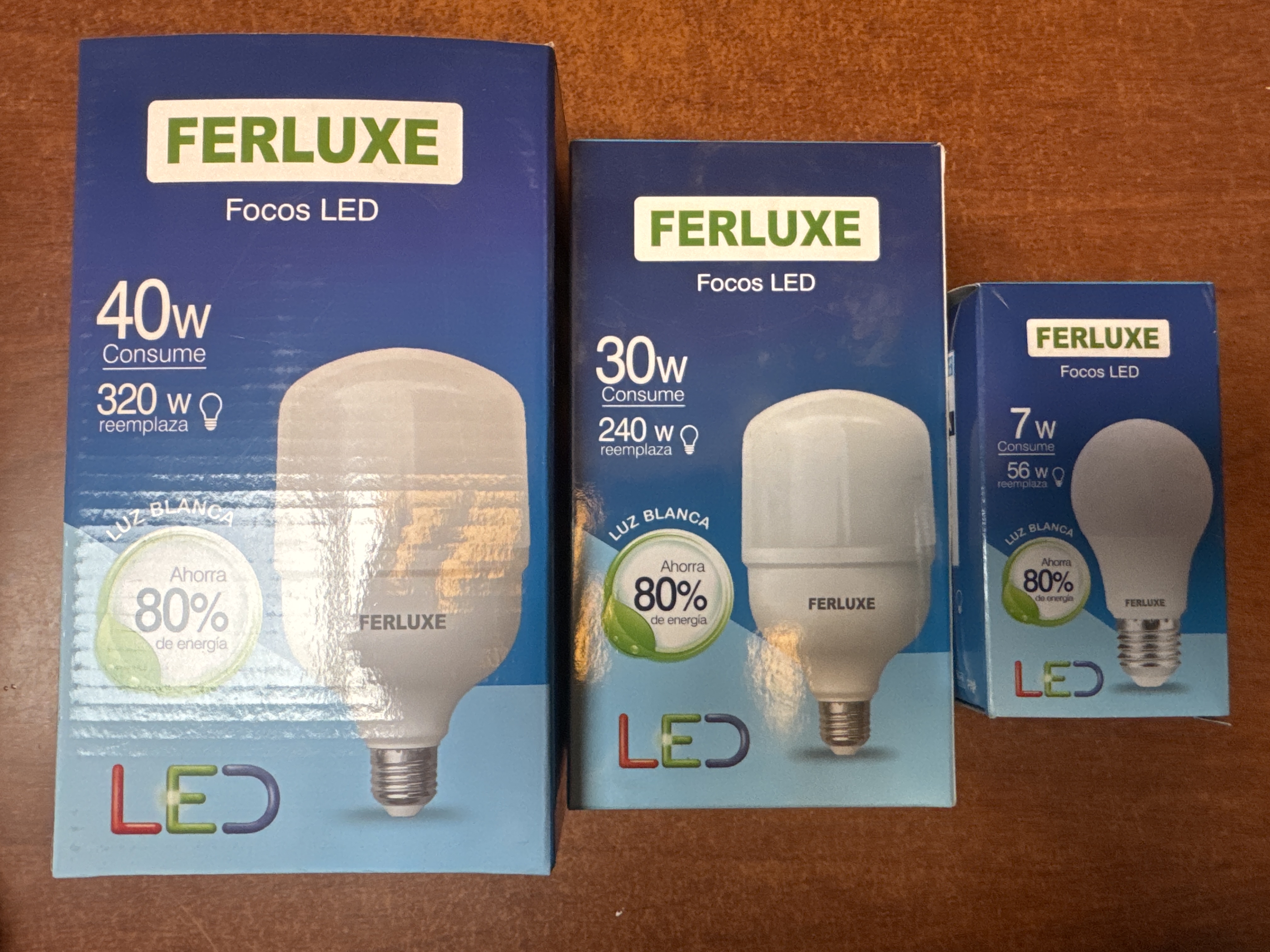 Focos LED FERLUXE Luz Blanca - Gran Ahorro de Energía