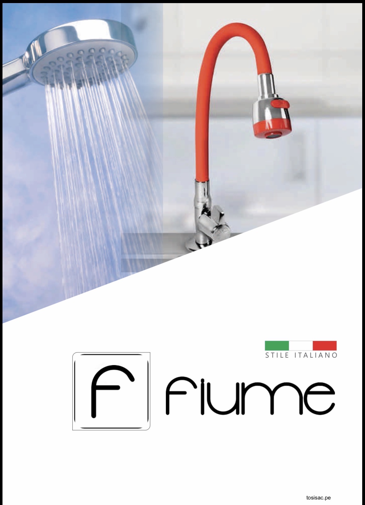 Grifo Flexible Rojo Fiume - Estilo Moderno Italiano