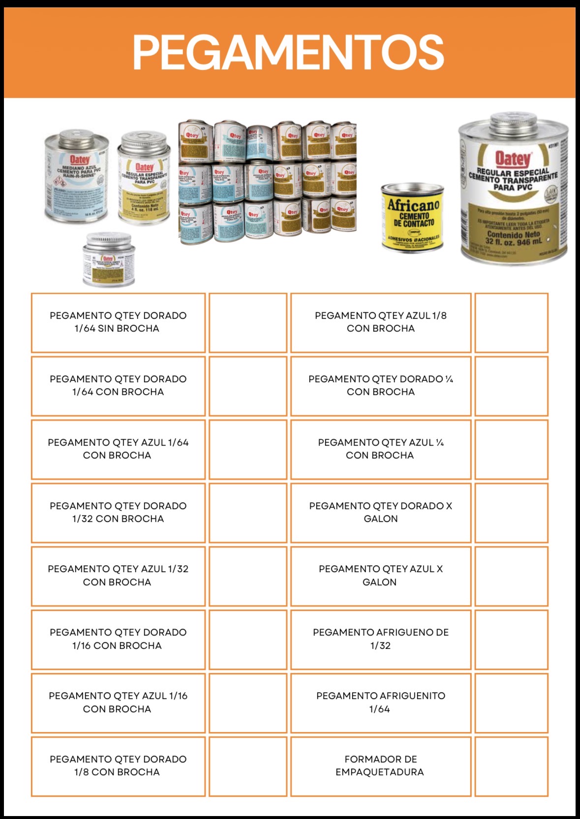 Adhesivos y Cementos PVC Oatey para uniones seguras