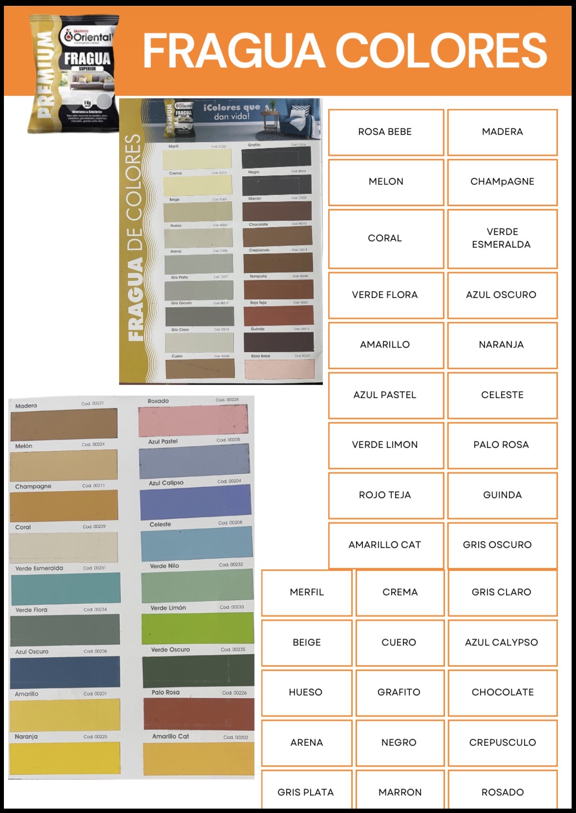 Fragua Colores Oriental Premium - Variedad Superior