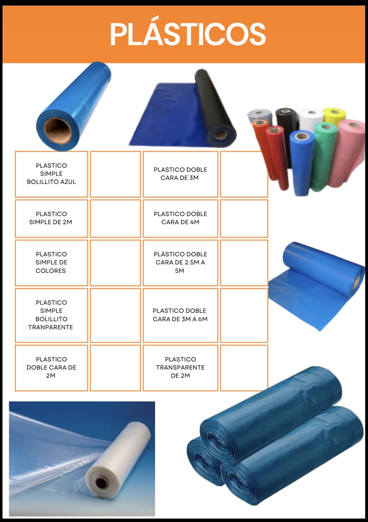 Rollos de Plástico para Protección y Usos Múltiples