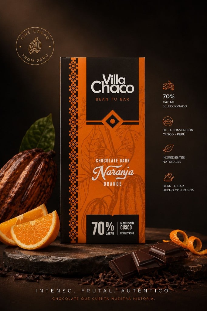 Chocolate Dark Naranja 70% Cacao